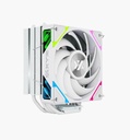 Disipador XYZ THERMAX 6 BLANCO, XYZ-SA-889 TDP: 225W, 120mm Fan ARGB pwm, 6 Pipes, 18.5db, Intel: LGA 775/1150/1151/1155/1156/1200/1366/1700/2011/1851 AMD: AM3/AM4/AM5