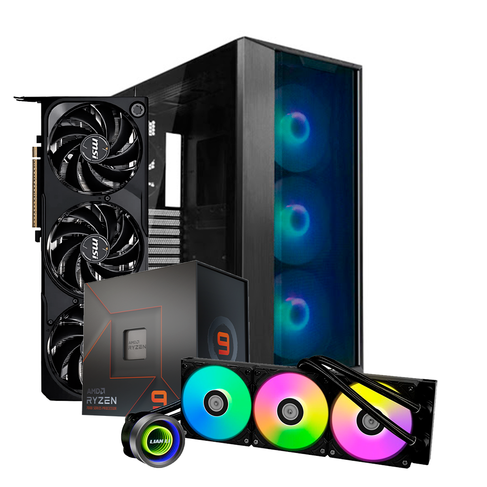 Pc Lancool Pro Ryzen 9 7900X, RTX 5070 Ti 16GB, RAM 32GB DDR5, SSD M.2 1TB, Enfriamiento Lian Li GA II TRINITY 360MM, 1200W 80+ Gold