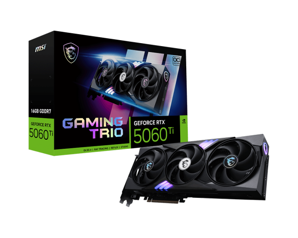 Tarjeta de Video MSI VGA GeForce RTX5060Ti 16G GDDR7 GAMING TRIO OC, DLSS4, GFRTX5060TI16GTOC