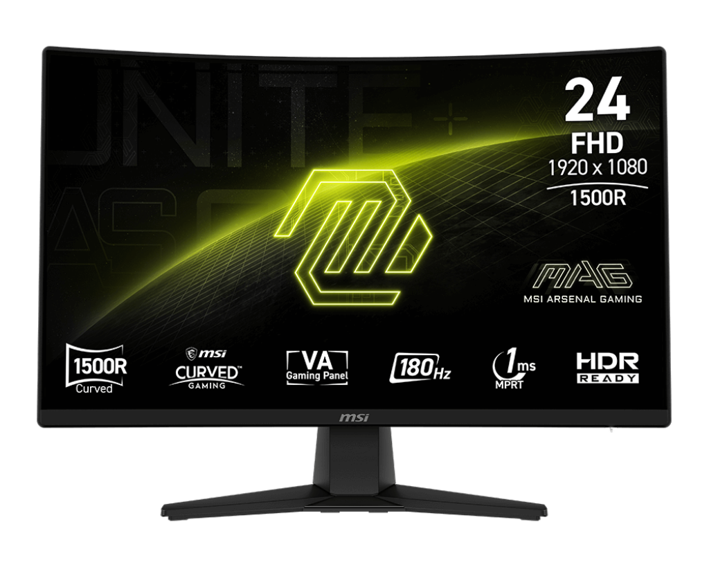 Monitor MSI MAG 242C Gaming, 1500R Curve 1920 x 1080 FHD, 180Hz, 1 Ms, 23.6" Display Port