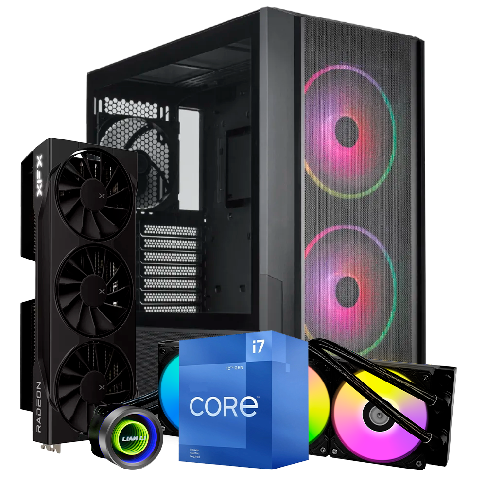 Pc 216 PRO Intel i7 12700, RX 9070 XT 16GB, RAM 32GB DDR4, SSD M.2 512GB, Enfriamiento 360MM GA II TRINITY, PSU 850W 80+