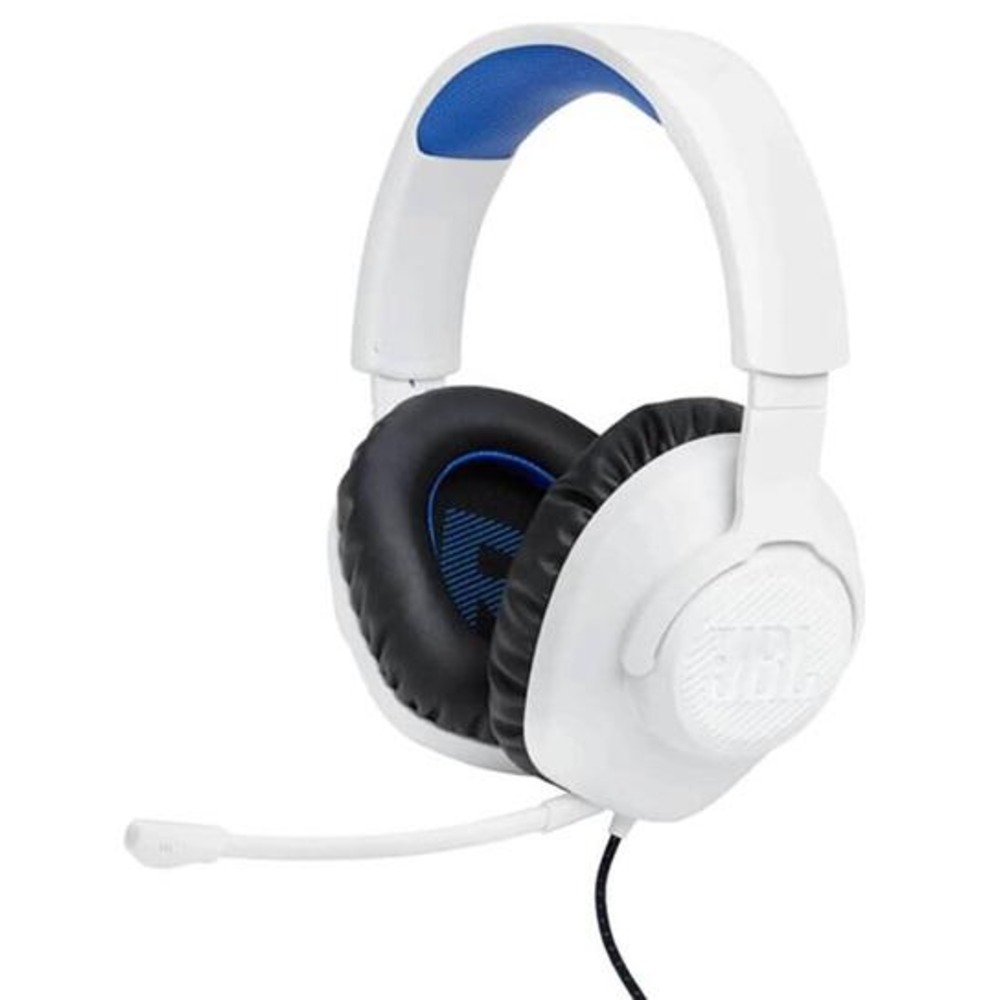 Headset JBL Quantum 100P Gaming, Blanco Azul, JBLQ100PWHTBLUAM