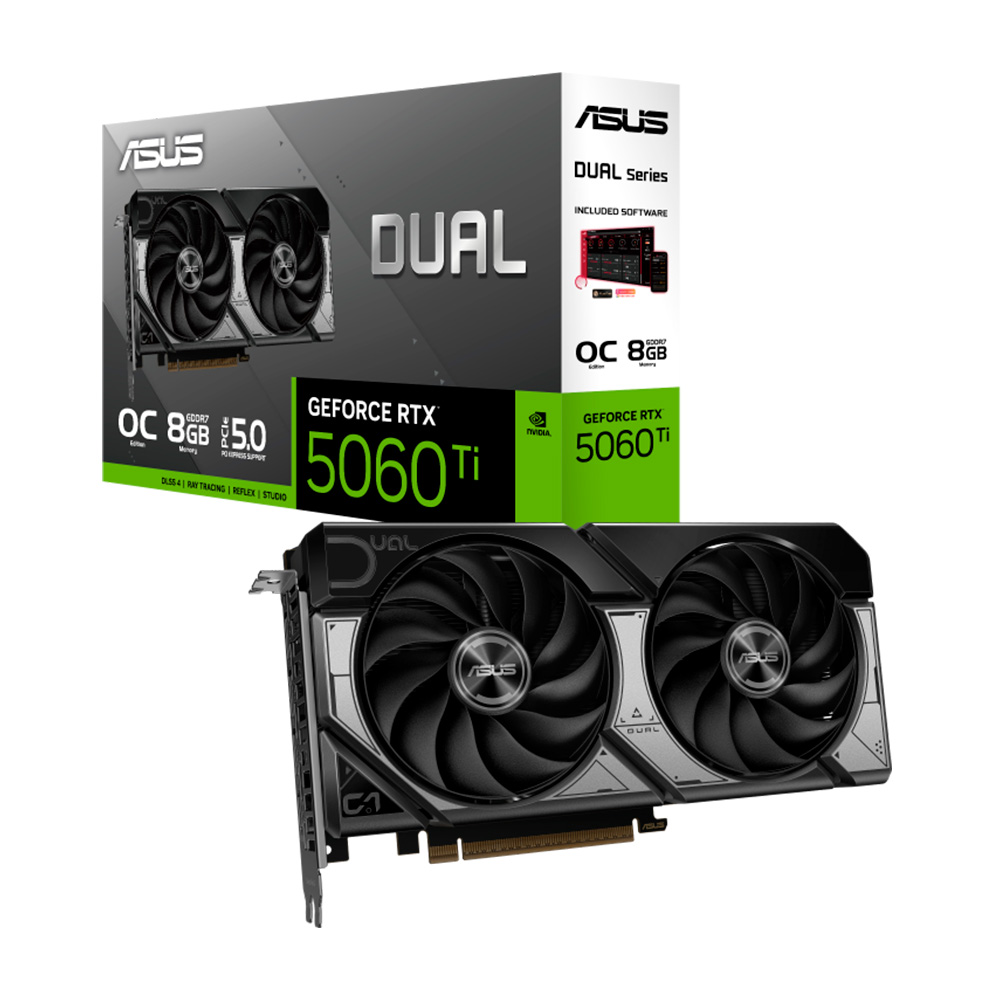 Tarjeta de Video Asus Dual GeForce RTX 5060 TI OC 8 GB PCIe 5.0 - 90YV0MP2- M0AA00