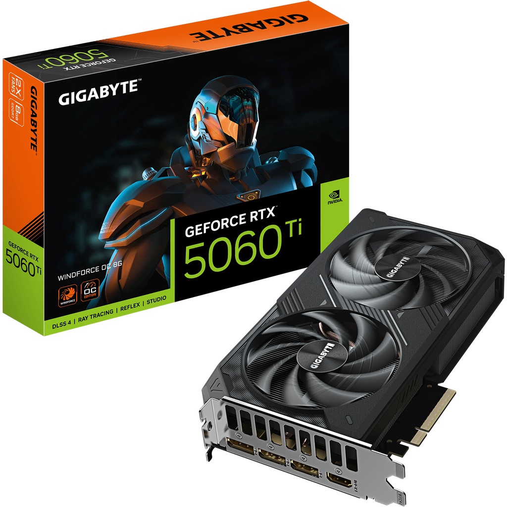 Tarjeta de Video Gigabyte RTX 5060 TI WindForce - OC - 8GB DDR7 - 9VN506TWO8-00-G10