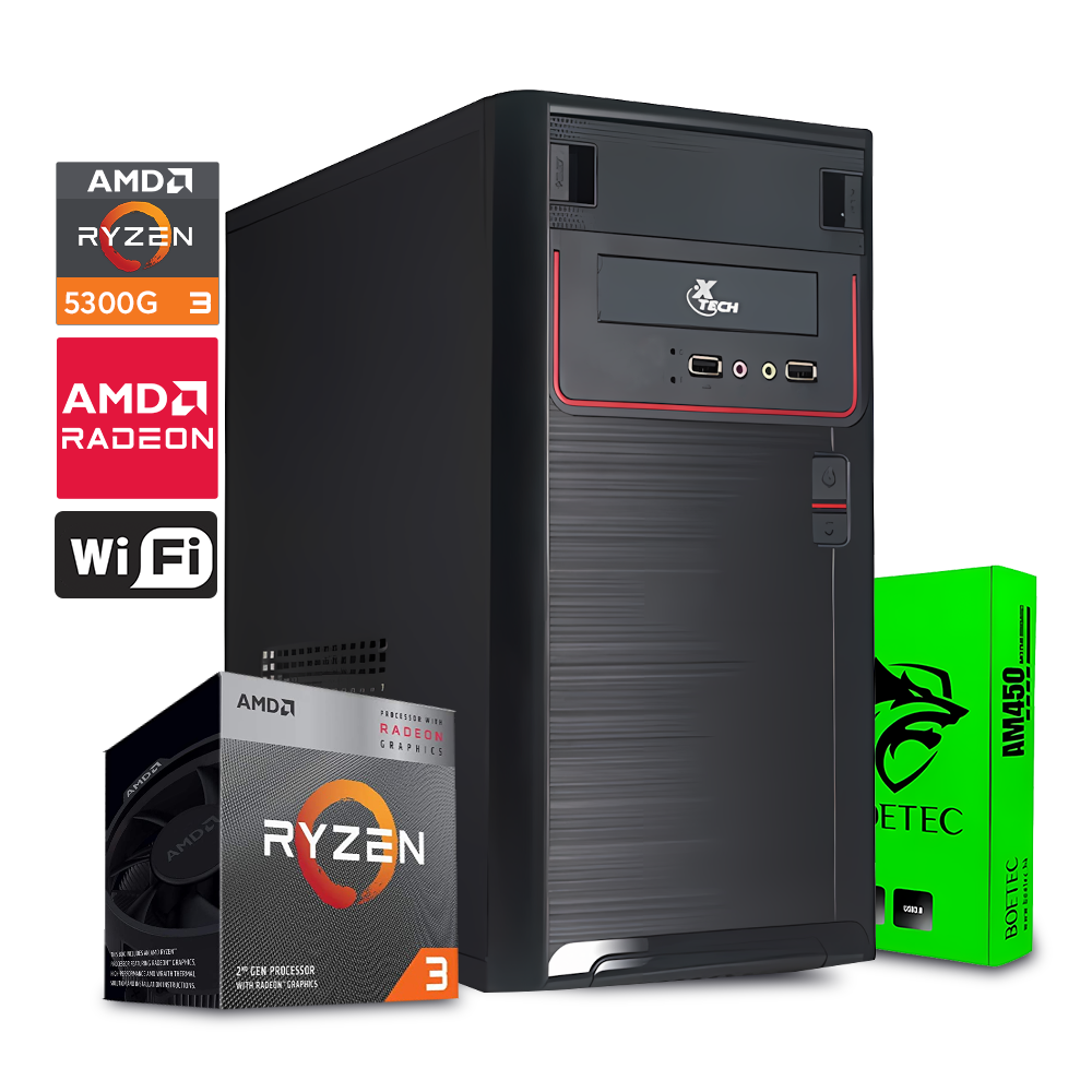 Computadora Standard Ryzen 3 5300G / A520 / 32GB DDR4 / 256GB SSD / 600W / WiFi USB