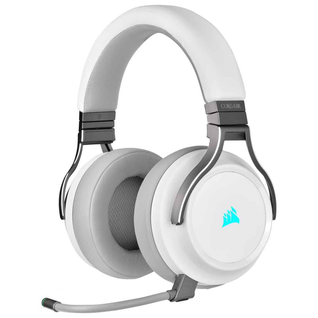 Headset Corsair Virtuoso RGB 7.1, Wireless Blanco/Gris, 20 Hz – 40,000 Hz, 20hrs, RGB, PC, MAC, Play Station,  CA-9011186-NA