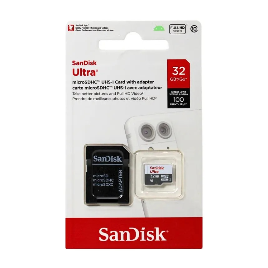 MicroSD SanDisk, 32gb ULTRA, SDSQUNR-032G-GN3MA