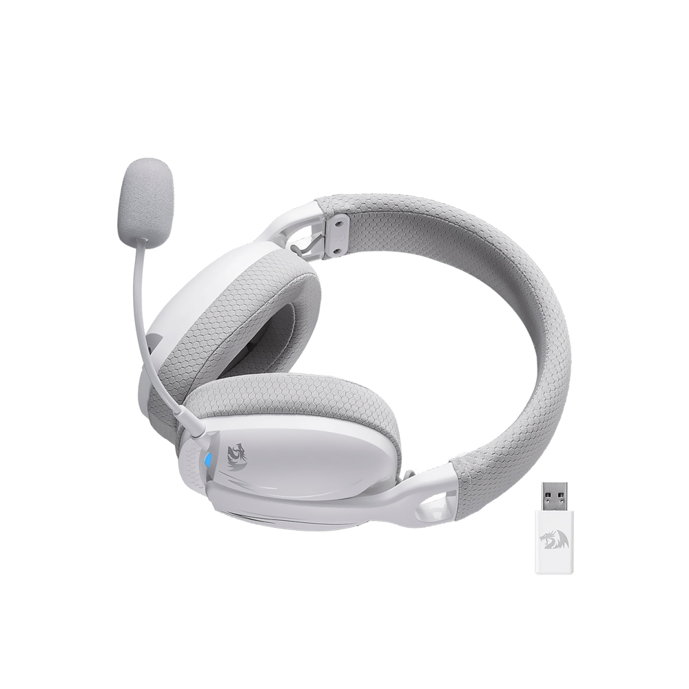 Headset Redragon Skuld Pro - 3 modos de conexión - Blanco/Gris - H878WG Inalambrico, Bluetoth y cable 