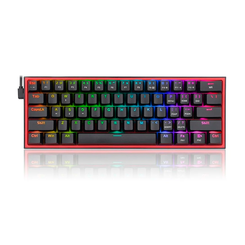 Teclado Redragon Fizz RGB K617 USB, Rainbow, Dust-Proof, Switch Red