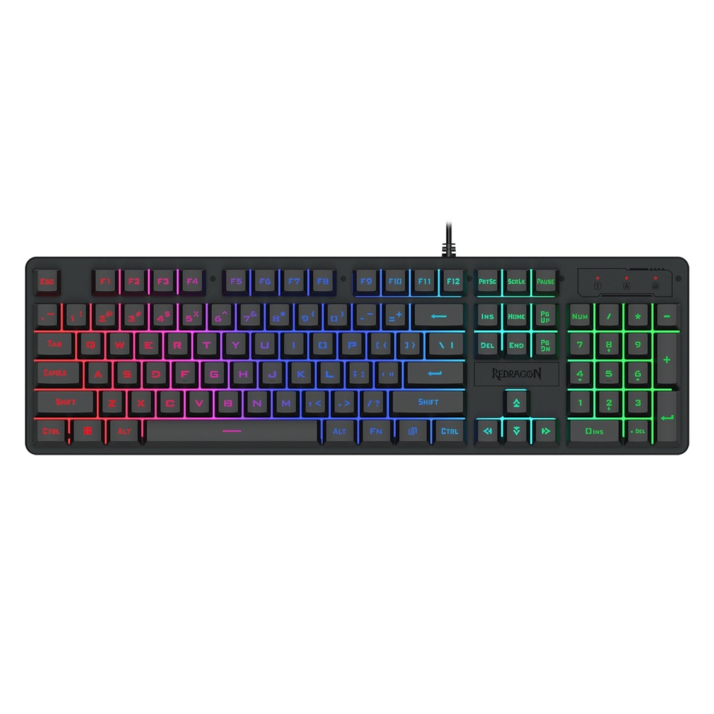  Teclado Redragon Netherbane, Membrana, RGB, Multimedia, K521-RGB