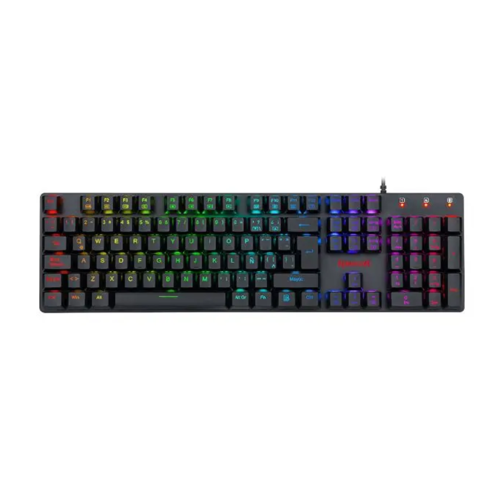 Teclado Mecanico Redragon Shrapnel Negro, Switch Azul, Full Size, Low Profile, USB Tipo A, RGB Chroma, K589RGB SP-BLUE Open Box