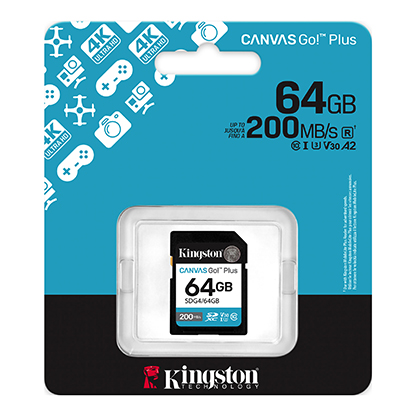 MicroSD Kingston 64GB microSDXC Canvas Go Plus Gen4 200MB/s A2 U3 V3, SDCG4/64GB
