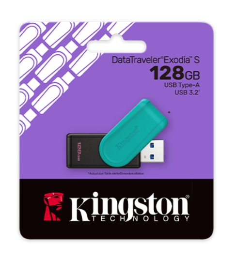 Memoria USB Kingston 128GB DataTraveler Exodia S Black Turquoise, DTXS/128GB