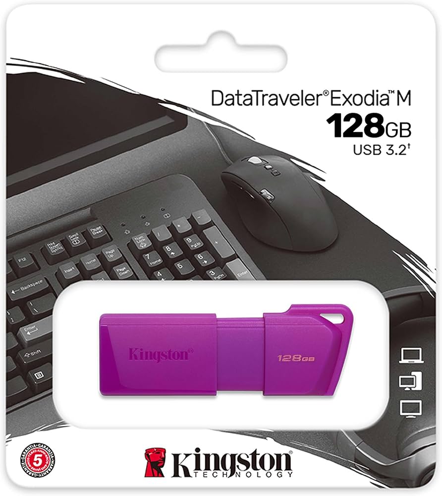 Kingston 128GB USB 3.2 DT Exodia M DTXM NEON Purple  KC-U2L128-7LP