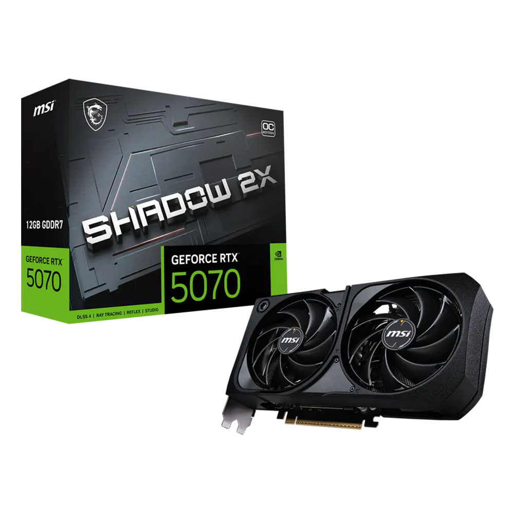 Tarjeta de Video MSI, GeForce RTX 5070 SHADOW 2X OC, 12 GB GDDR7, 912-V532-011