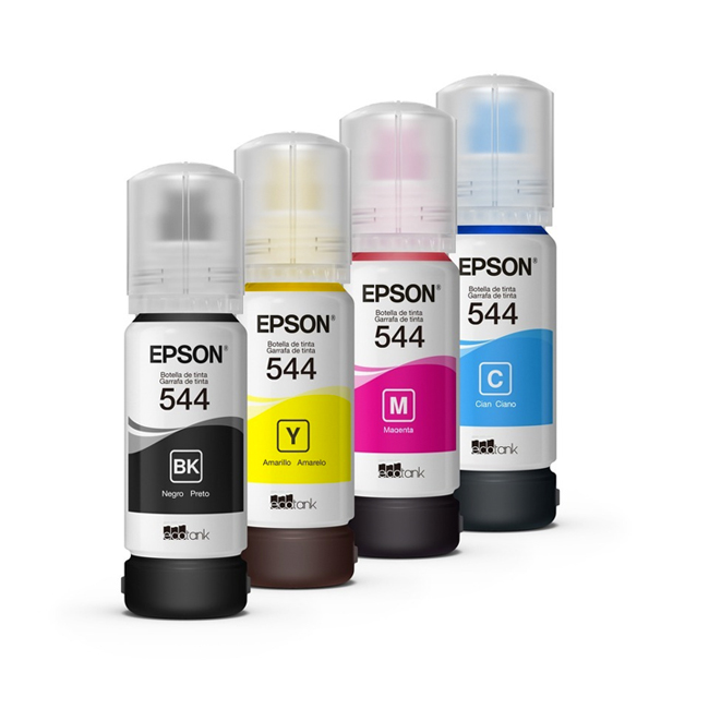 KIT de tintas EPSON T544, Negro, Cian, Magenta, Amarillo 