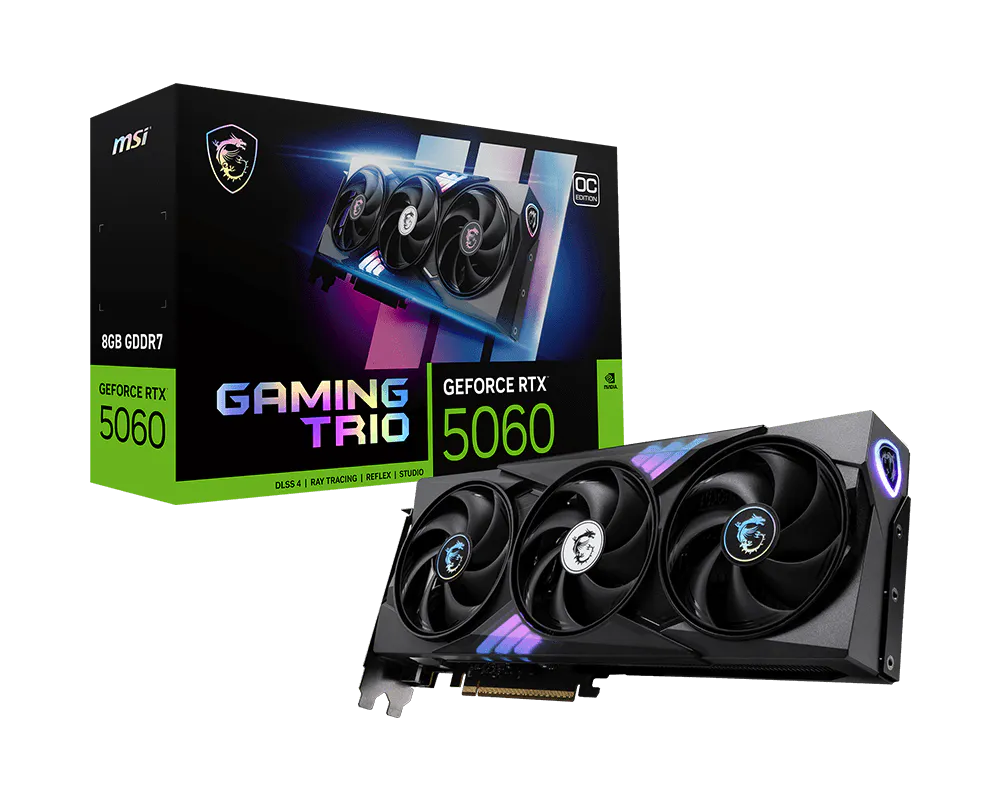 Tarjeta de Video MSI GeForce RTX 5060 8GB GAMING TRIO OC, 912-V537-021