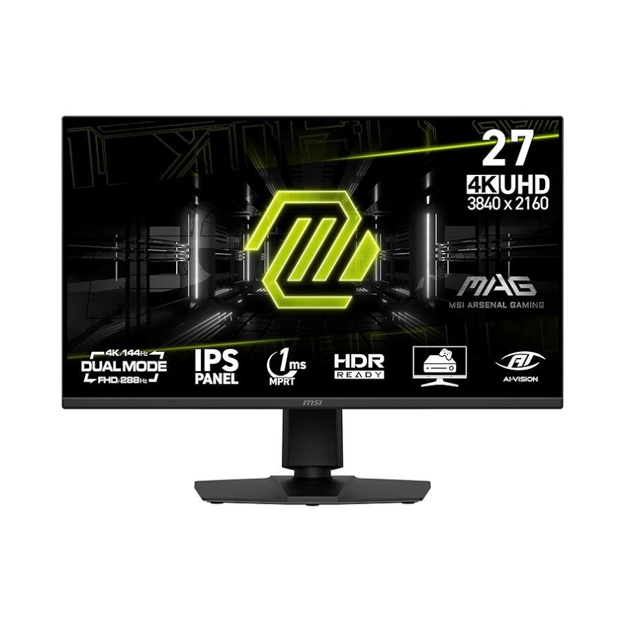 Monitor MSI MAG 275UPD E14 - DUAL MODE - 27" - IPS - 4K UHD - 1MS - 3840x2160 - 144Hz - Negro - 9S6-3CE89M- 018