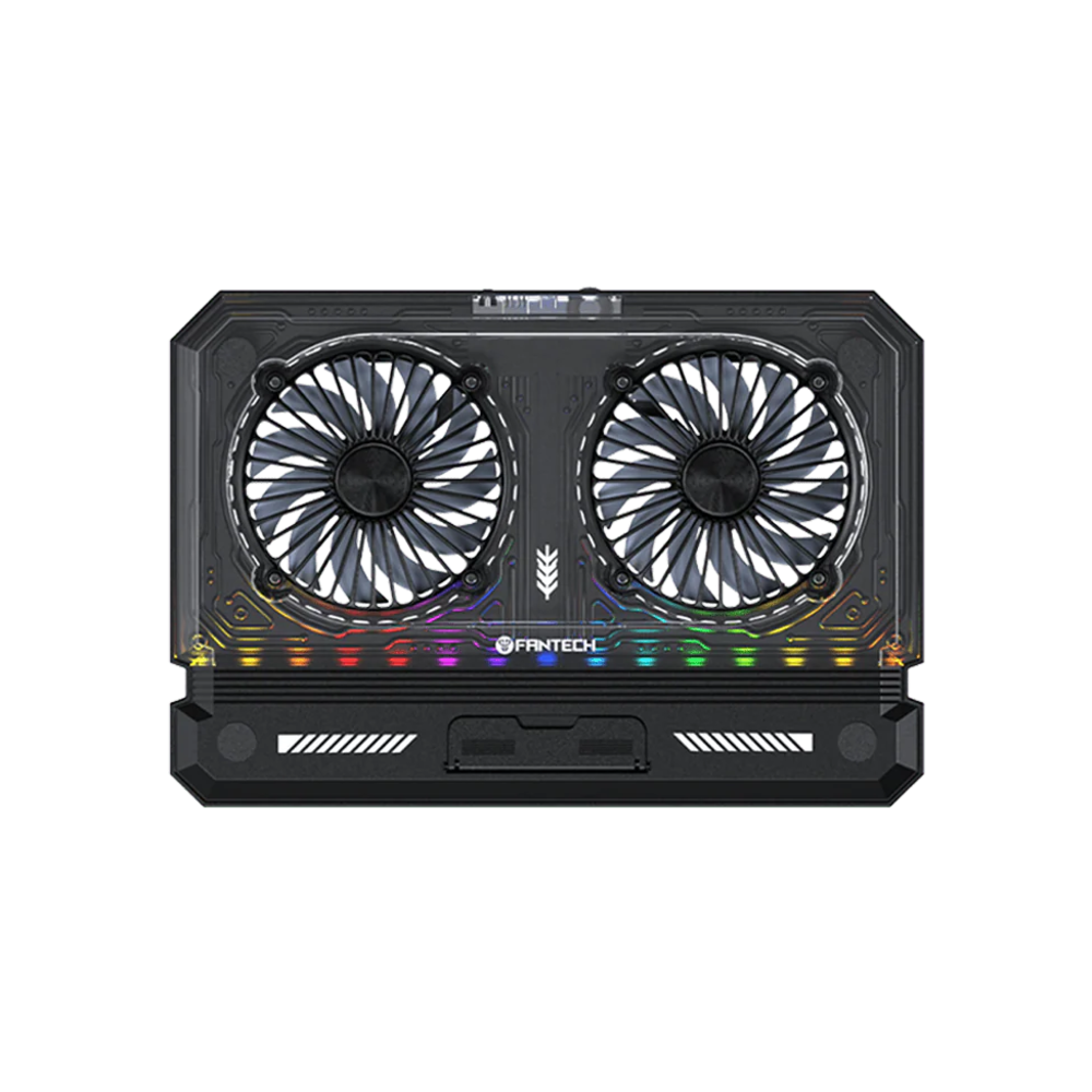 Ventilador para Laptop,  FANTECH NC21 BLACK, 140×140×25 mm. 10 modos RGB