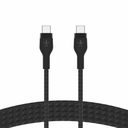 Cable Belkin, Pro Flex USB-C a USB-C, con correa, 2 Metros, Negro, CAB011bt2MBK