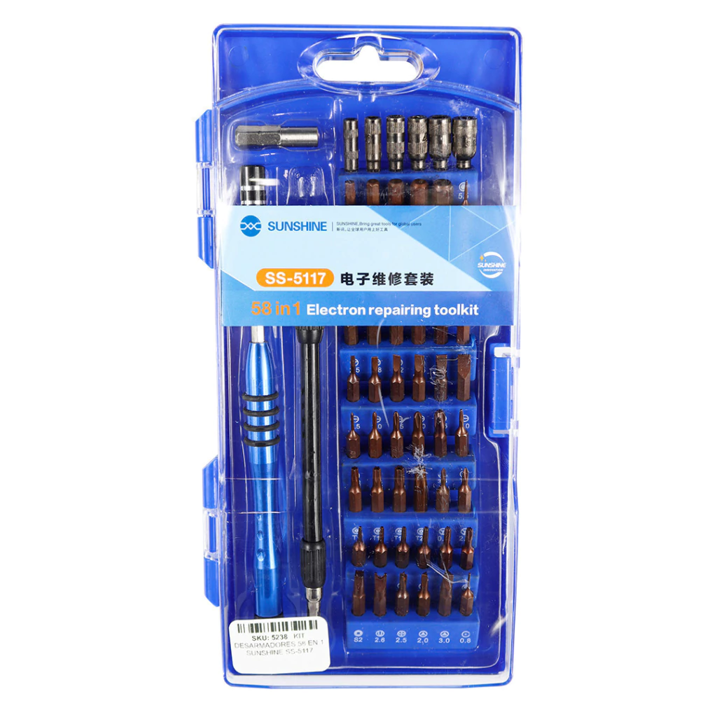 Set Desarmadores SUNSHINE 58 en 1, SS-5117