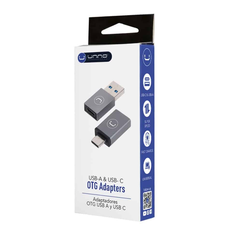 Adaptador UNNO TEKNNO OTG USA-A y USB-C - AD4301GY
