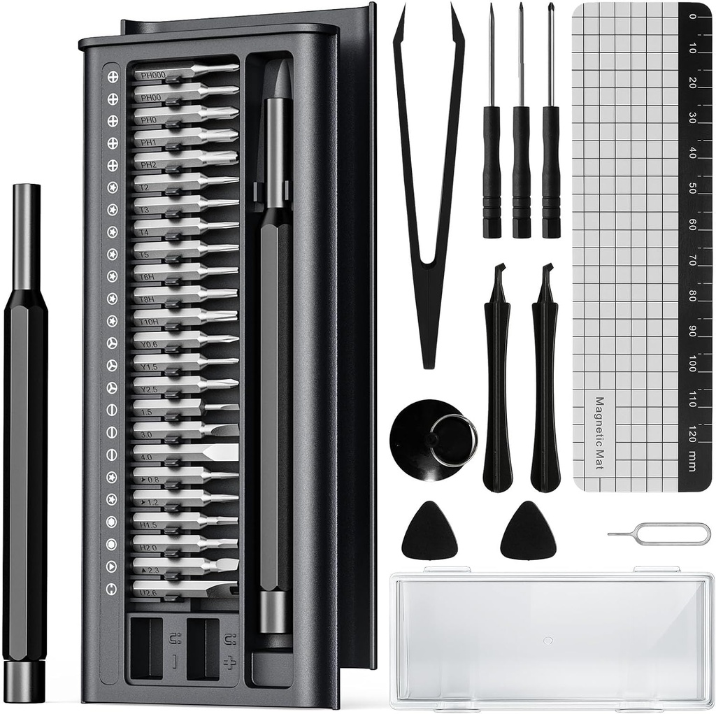 Herramientas HRP Juego de desarmadores 38-in-1,Mini Magnetic Pads para Macbook,Computadoras,Laptops,iPhone, PS4,PS5,Xbox, SWITCH  HRPHRP