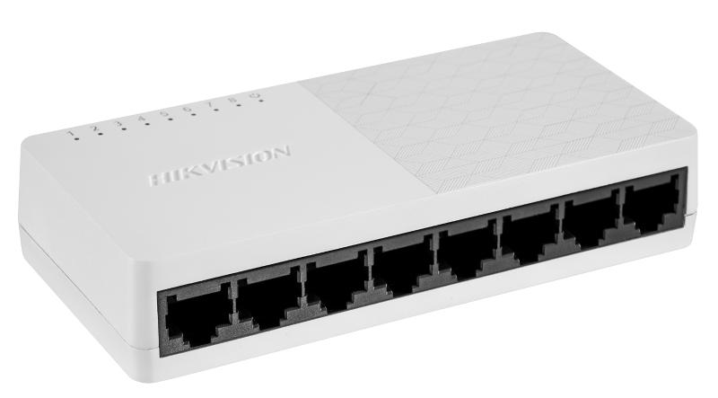 SWITCH 8 puertos HIKVISION, no administrable, 8 PUERTOS ETHERNET DE 10/100/1000 MBPS GIGABIT. DS- 3E0508DO