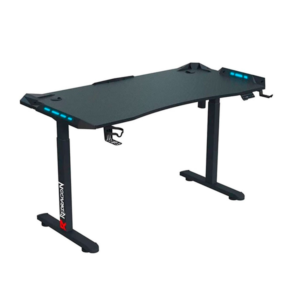 Escritorio Gamer Redragon Elevable GD-3300-S- Altura Ajustable 72 a 117cm  – 120×60cm, RGB - Eléctrico - Negro