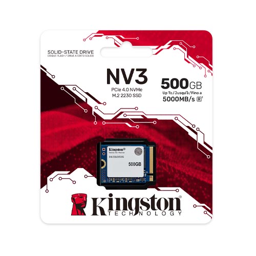 Unidad M.2. Kingston SSD 500GB NV3 M.2 2230 PCIe 4.0 NVMe, SNV3SM3/500G 