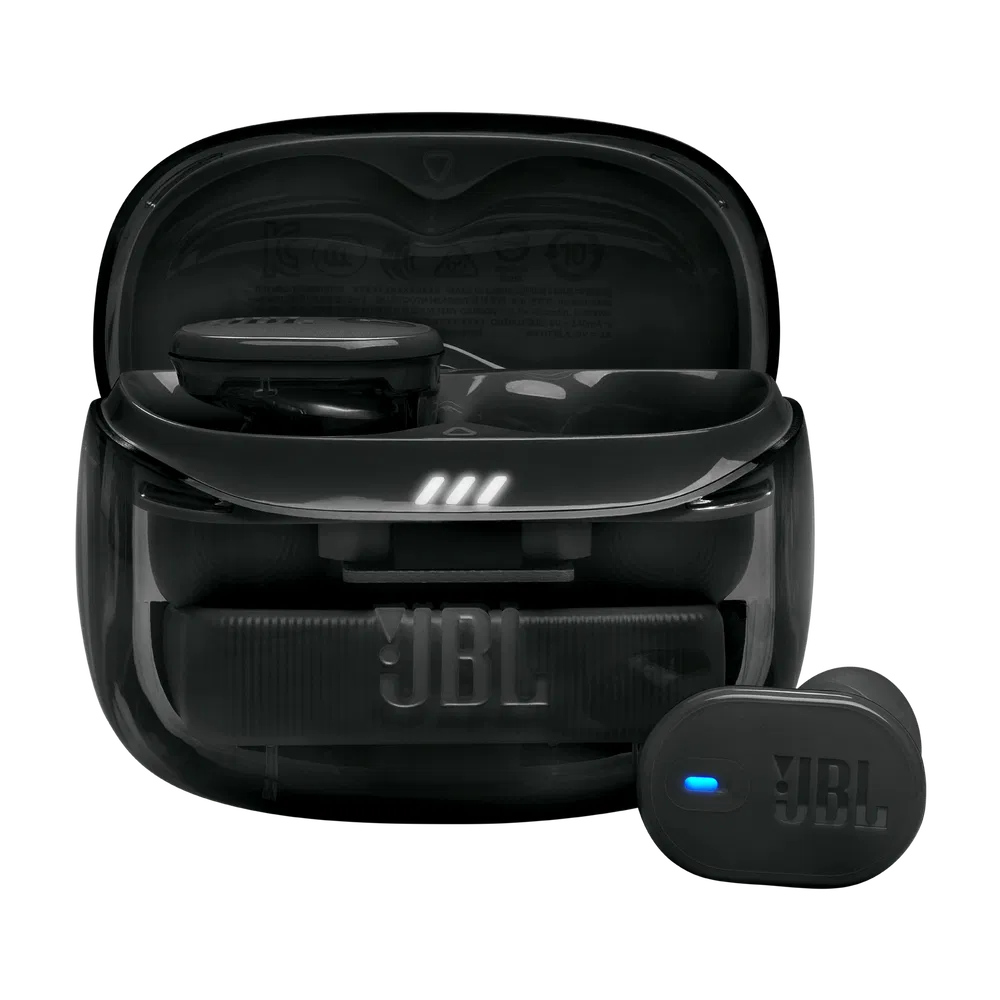 JBL Tune Buds 2 Headphones TWS Ghost Black, Cancelacion de Ruido, Bluetoorh 5.3, Hasta 48Hrs, Sonido Pure Bass y JBL Spatial, JBLTBUDS2GBLKAM