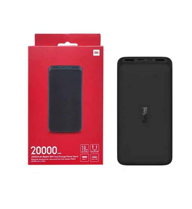 Power bank Xiaomi Redmi 18W Fast Charge Power Bank 20000mAh Black, USB-A, USB-C, Micro-USB. 26922