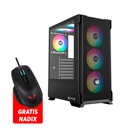 Bundle Case XYZ AIRONE 300-X MESH NEGRO, 6 x 120mm ARGB fans +  GRATIS Mouse Gaming Riotoro NADIX
