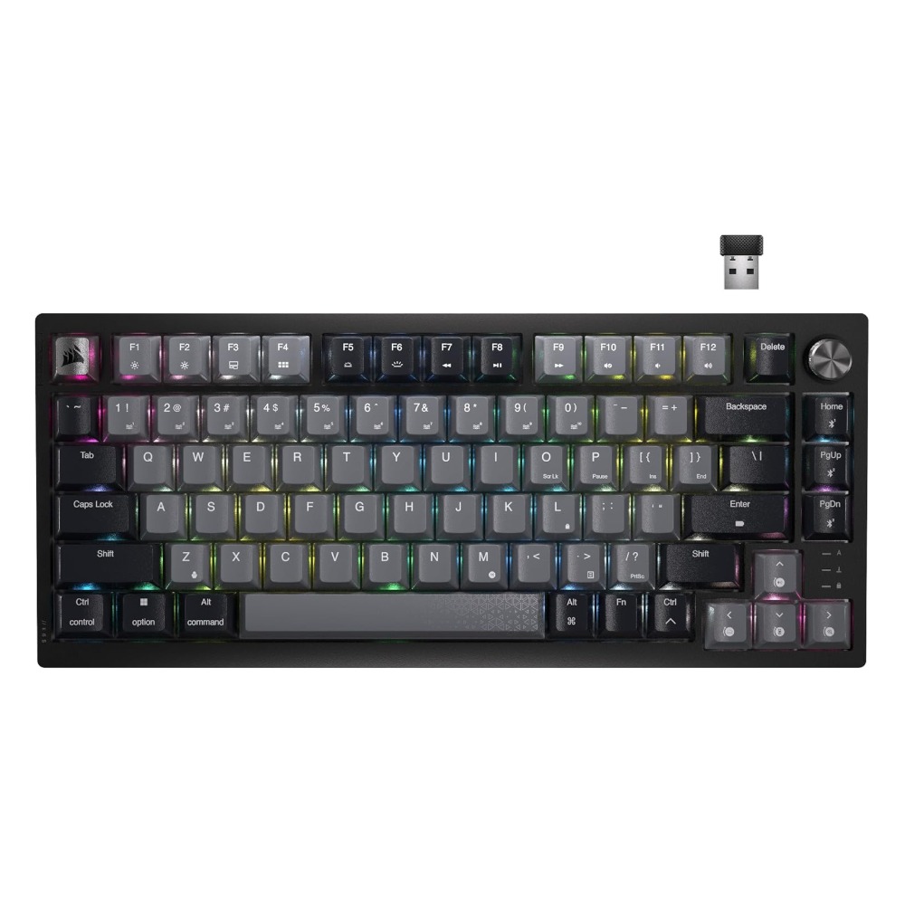 Teclado Corsair K65 Plus Wireless - Switch Red Smooth & Linear - 75% RGB, Interruptores lineales rojos MLX PC, MAC, PS5, PS4 CH-91D401L-NA INGLES