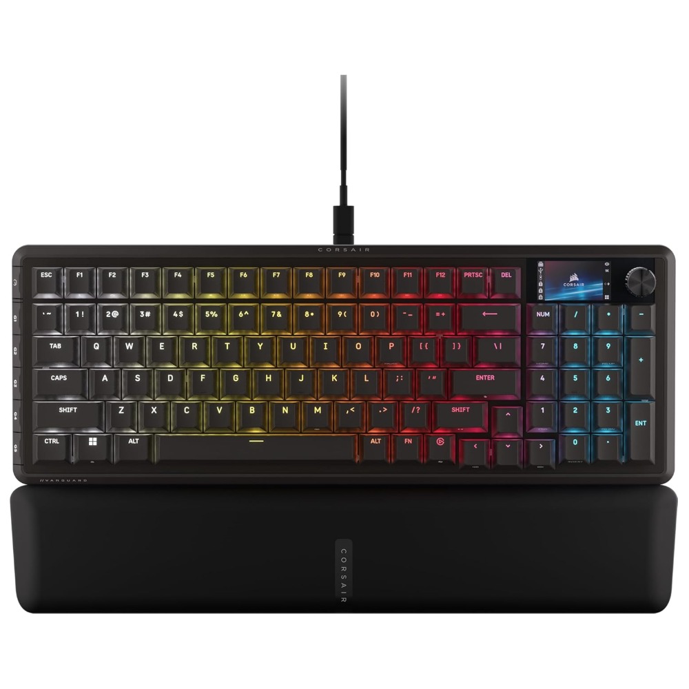 Teclado Corsair Vanguard 96 - RGB - 96% - Negro - 8,000Hz hyper-polling entrada, FlashTap SOCD, LCD- CH-91E901E-NA