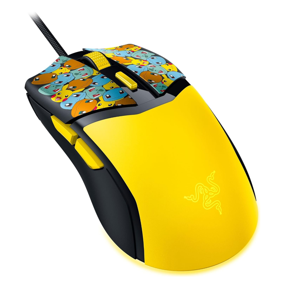 Mouse Razer Cobra Pokemon Edition - Amarillo, 58g ultraligero - Interruptores ópticos de gen-3 - Iluminación Chroma RGB - Sensor óptico preciso de 8500 DPI- RZ01-04650400-R3M1