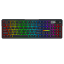 Teclado Inalambrico Redragon TerraFlare Pro - Negro - K762RGB-PRO, Pantalla LCD y perilla Teclas redondas de PBT Brillo RGB,  3 modos de conexion