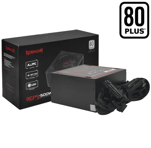 Fuente de Poder Redragon RGPS 500W - 80 Plus - GC-PS021