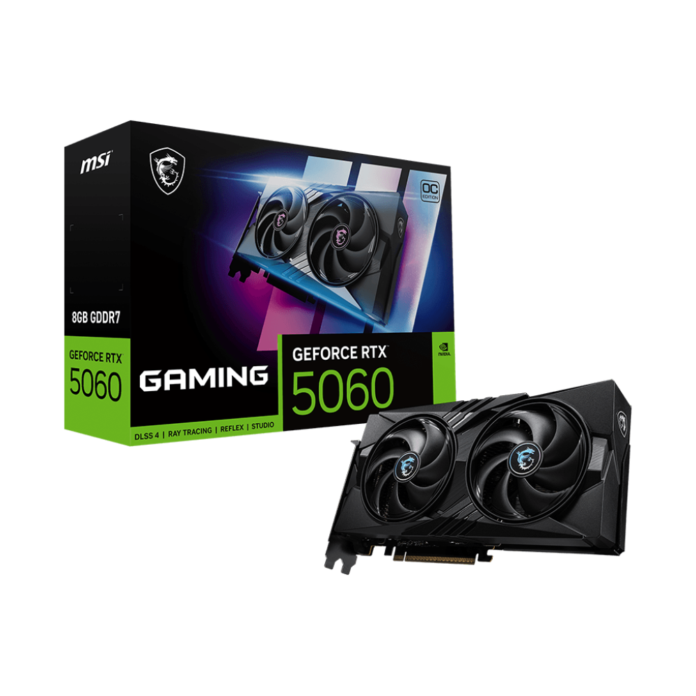  Tarjeta de Video MSI Geforce RTX 5060 8GB DDR7 Gaming OC - Negro - 912- v537-023