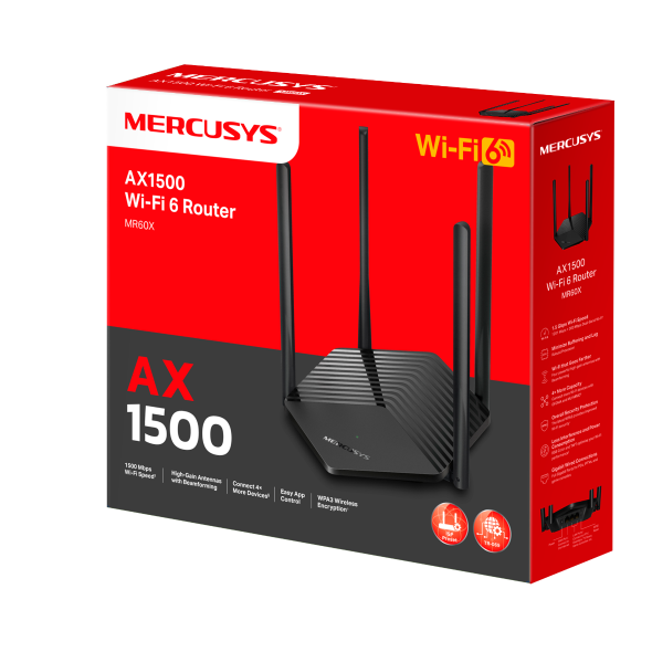 Router Mercusys MR60X AX1500 DualBand WiFi 6 Router