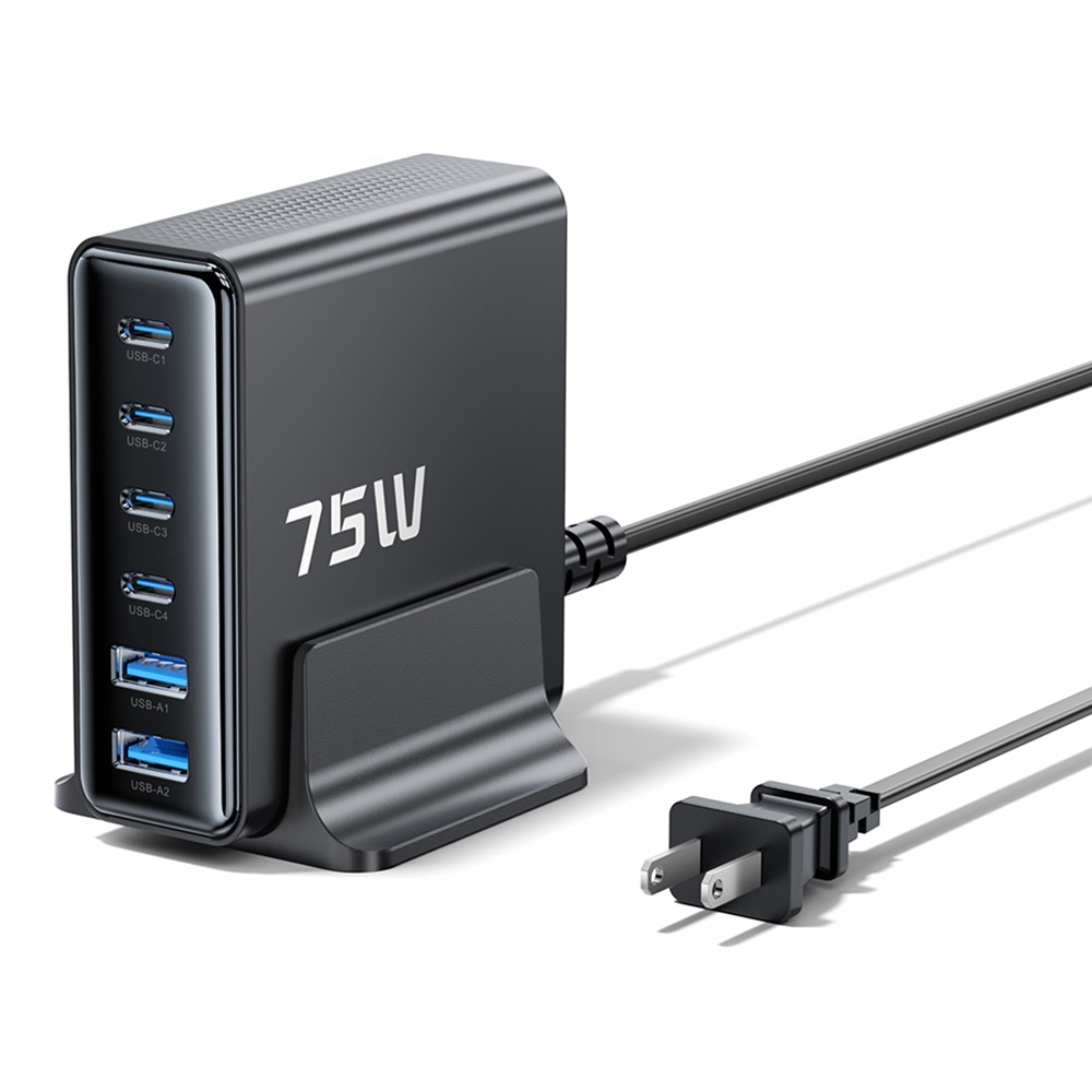 Estación de Carga Rapida TOOCKI  75W - 2 USB A + 4 USB TIPO C, 40140048
