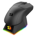 Mouse Gaming Inalámbrico Redragon K1NG Ultra M999 – 45,000 DPI, Tri-Mode 2.4 GHz, BT 5.1, USB-C, 55g, 400mAh, Base de Carga RGB