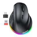 Mouse Ergonomico Meetion BTM010R - Wireless - Negro - BTM010R