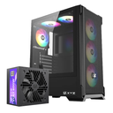 Bundle Case + Fuente | Case XYZ  AIRONE 300-X MESH NEGRO, 6 x 120mm ARGB fans +  Fuente de poder XYZ Volt - 600W 80 Plus White KT