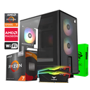 Computadora Gaming ATOM Flow | Ryzen 7 5700G / A520 / 32GB DDR4 / 256GB M.2 / 600W 80+ / WiFi USB  
