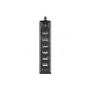 HUB 7 PUERTOS USB 2.0 C/ELIMINADOR 5V 2A, USB-537
