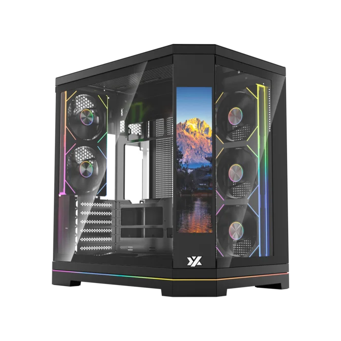 Case XYZ Neutron X Pro Negro – Mid Tower, Pantalla LCD, 4 Fans ARGB, Vidrio Templado-  X-CS-NEUTRONX-P-B / XYZ-SA-1018