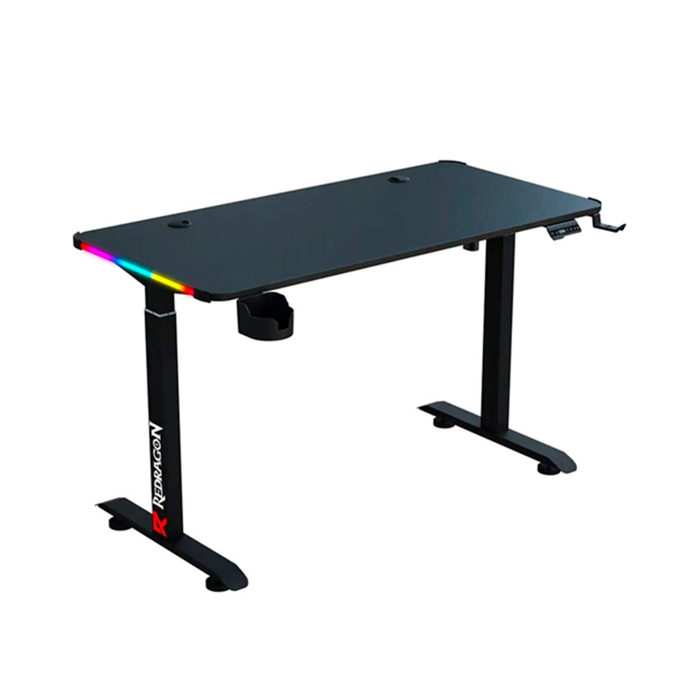 Escritorio Gamer Redragon Elevable GD-3330-M -Altura Ajustable 72 a 117cm - 140x60cm - RGB - Eléctrico- Negro