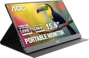 Monitor Portatil AOC 15.6" FHD, IPS,  2MS, 2 USB-C (Alimenantacion y Video) 1 Mini HDMI, Altavoces Integrados 2×1W) + Cover - 16T20
