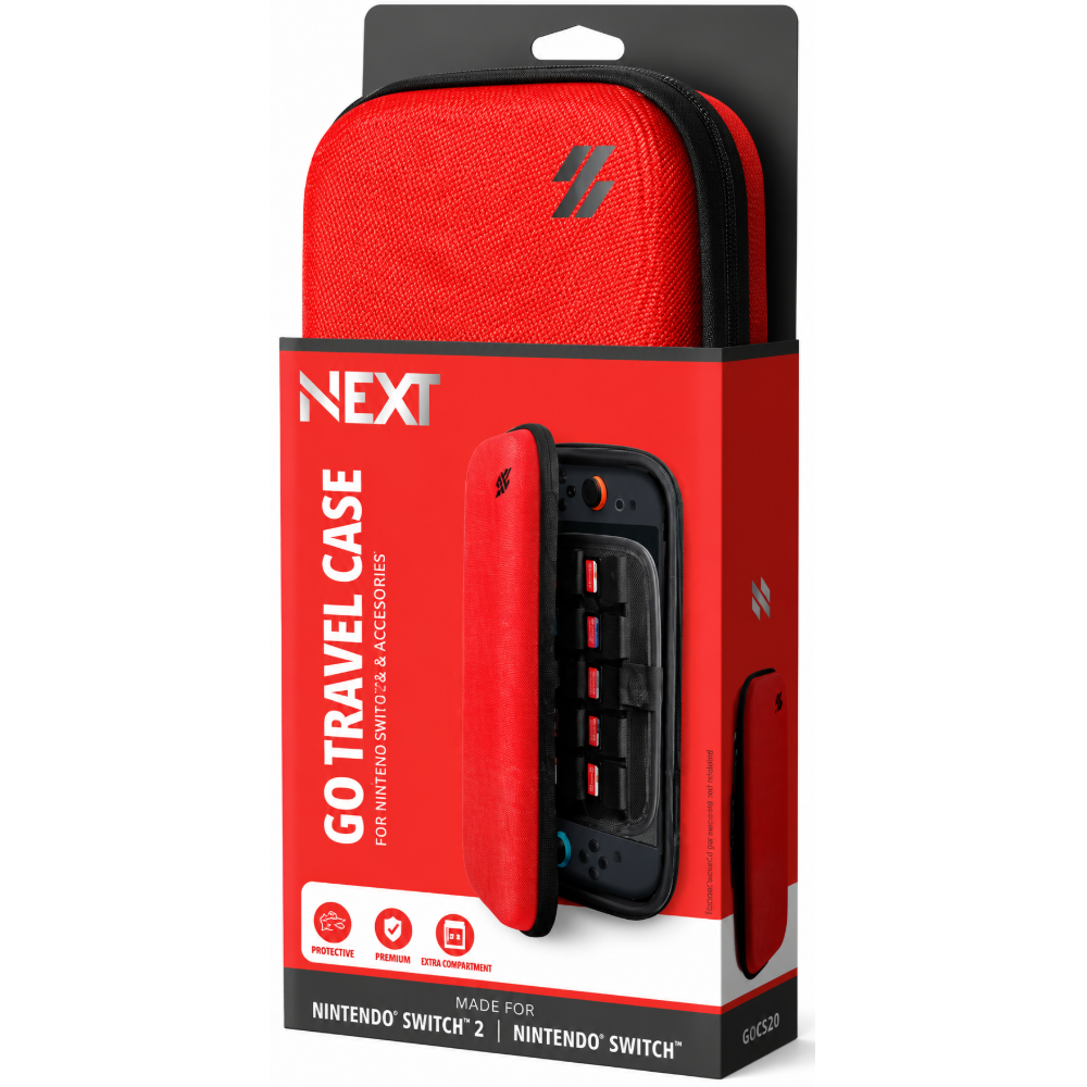 Estuche Next Go Travel para Nintendo Switch/Nintendo Switch 2 - Rojo - NX-NS2GOCR